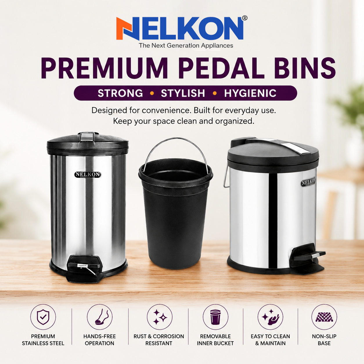 Nelkon Premium Pedal Bins